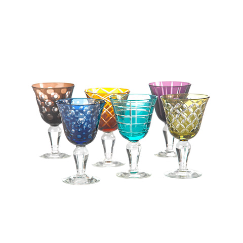 Set of six Cuttings wine glasses